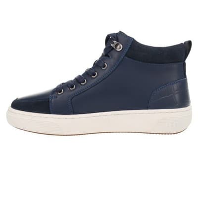 Propet Women's Kasia High-Top Side-Zip Sneaker Navy Leather - Size 9 M - Thumbnail 3