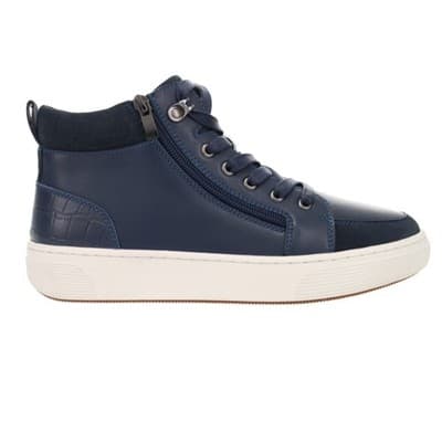 Propet Women's Kasia High-Top Side-Zip Sneaker Navy Leather - Size 9 M - Thumbnail 2