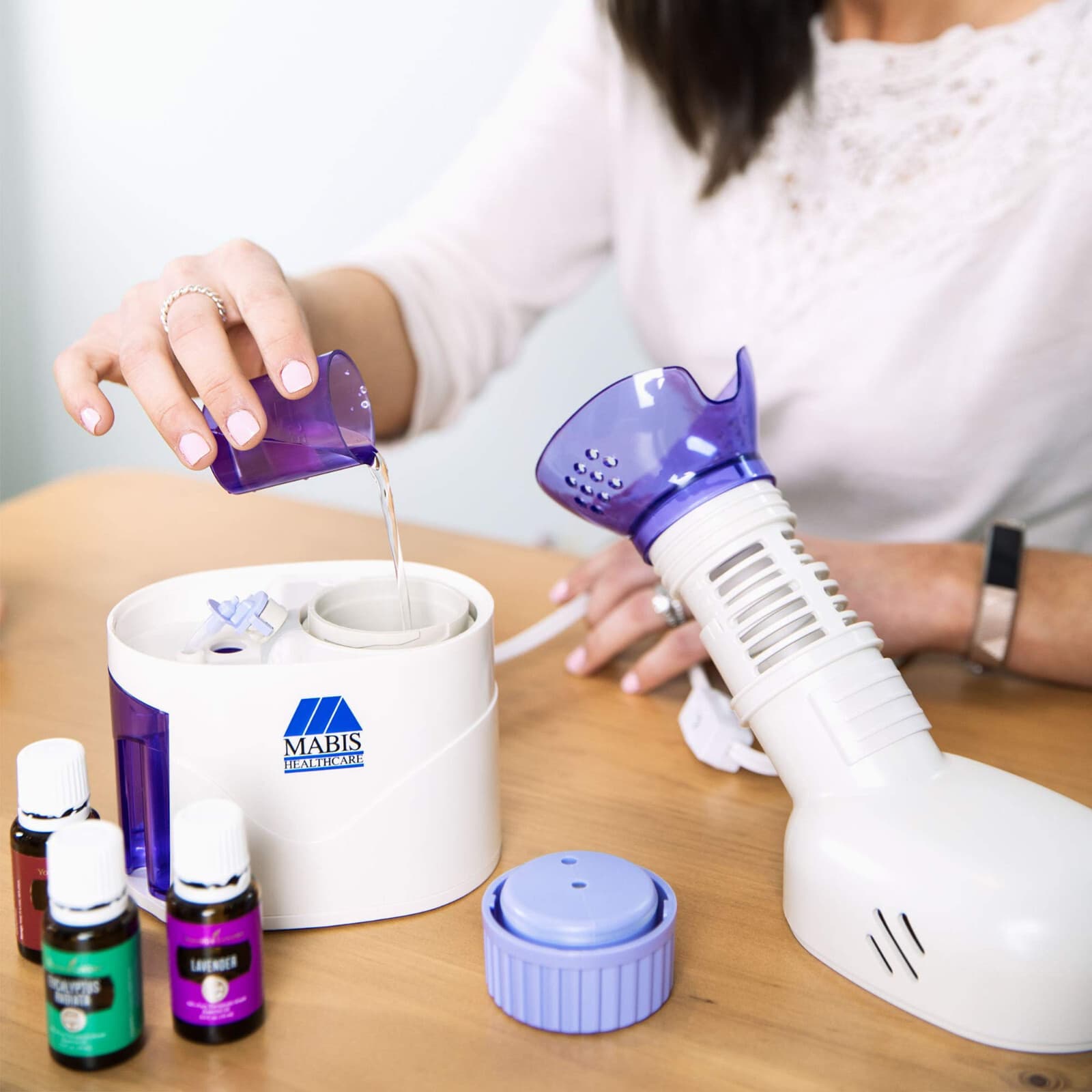 MABIS Personal Facial Steam Inhaler and Vaporizer with Aromatherapy Diffuser - Thumbnail 3