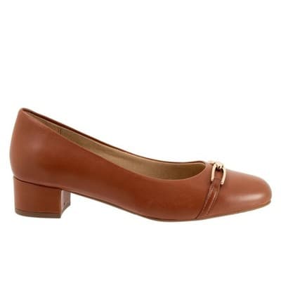 Trotters Dakota Pump Women Brown Leather Slip On Pumps Heels Shoes Size 8 Narrow - Thumbnail 3