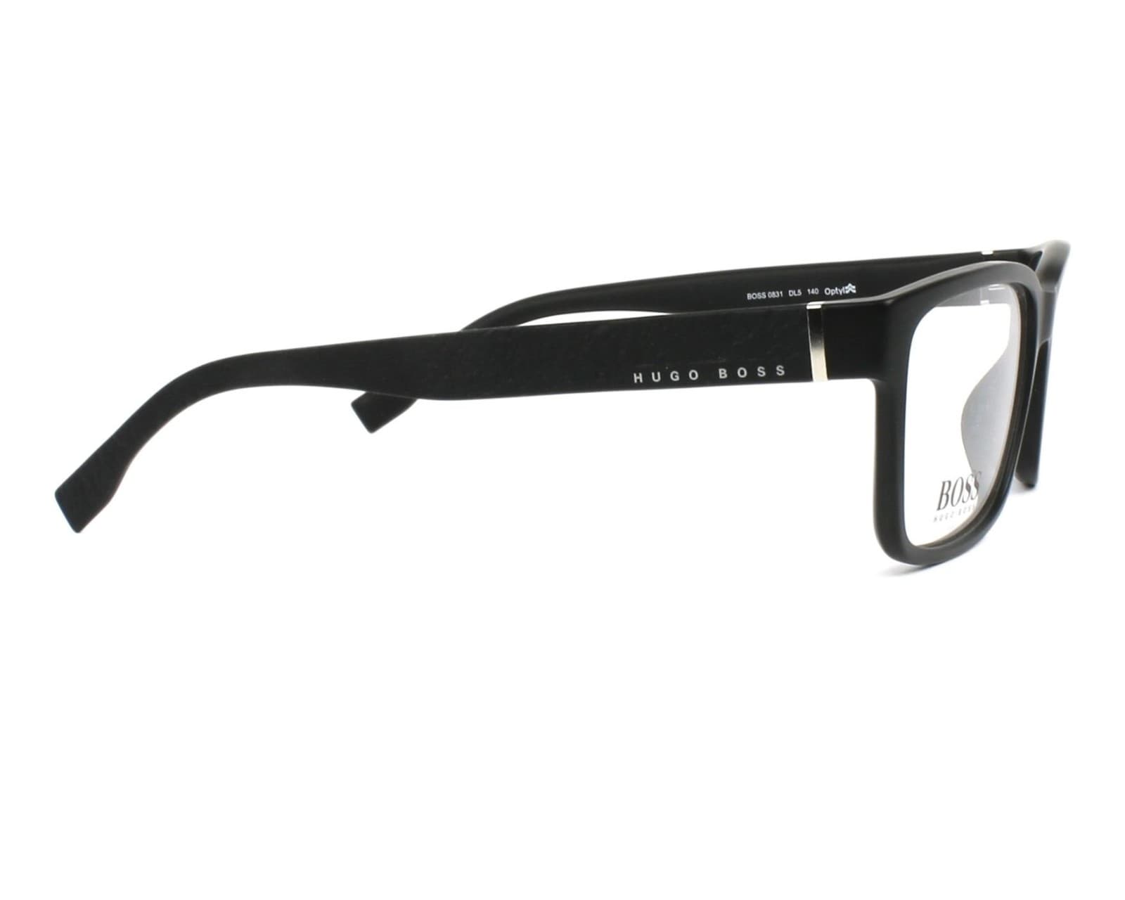HUGO BOSS 0831/1T EYEGLASSES DL5 BLACK MATTE 55-17-140 ITALY - Thumbnail 3