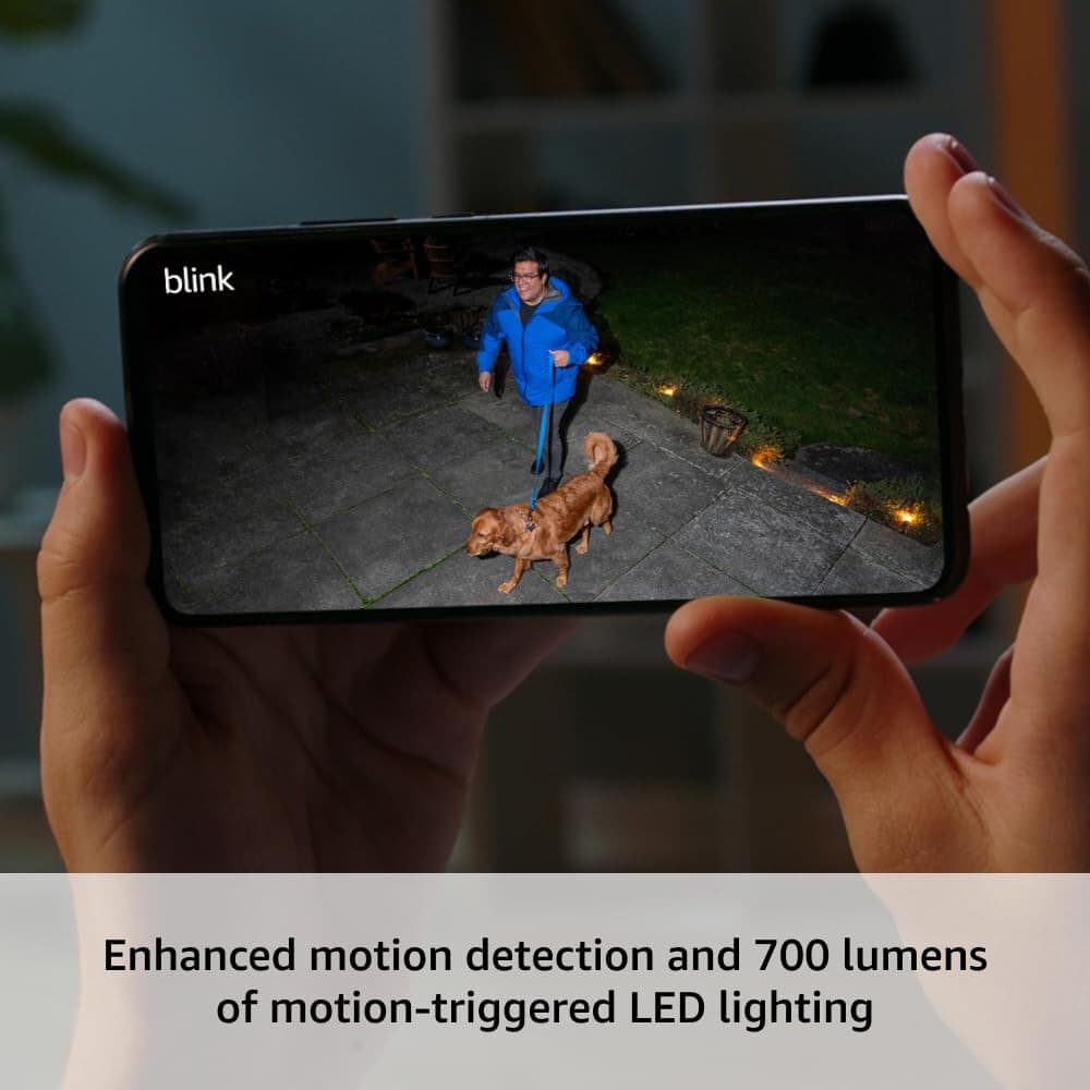 Blink - Outdoor 4 Battery-Powered 1080p Security Camera with Floodlight - Black - Thumbnail 3