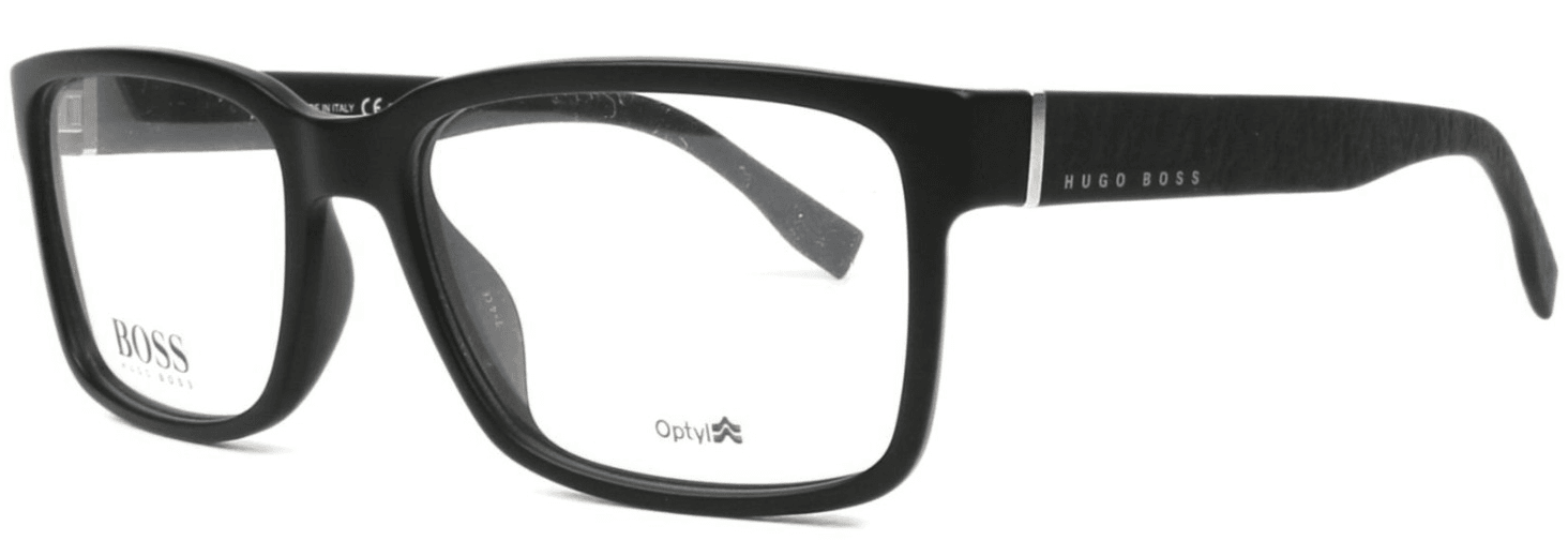 HUGO BOSS 0831/1T EYEGLASSES DL5 BLACK MATTE 55-17-140 ITALY - Image 1