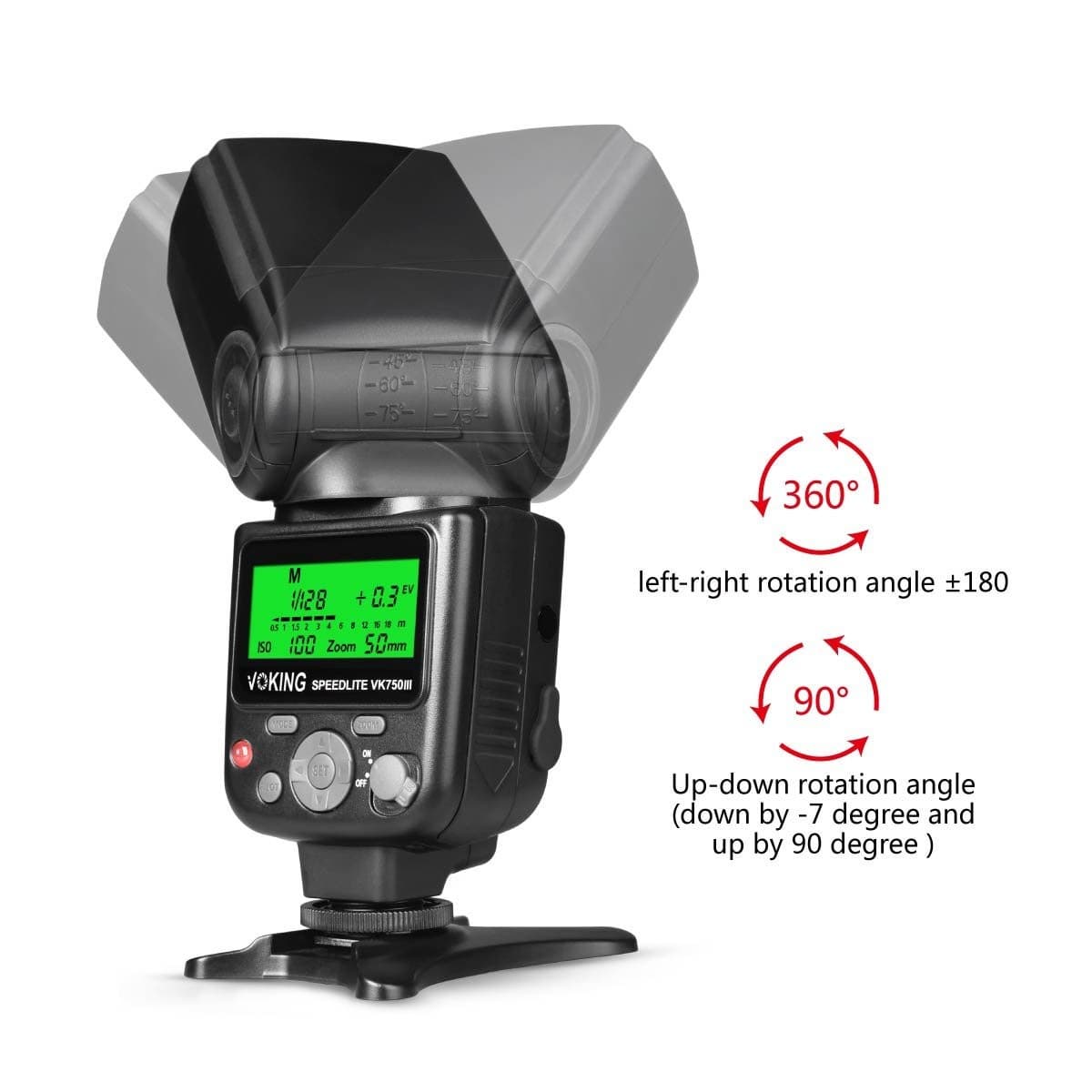 VK750III TTL Camera Speedlite Flash Compatible with Nikon and Other DSLR Cameras - Thumbnail 3