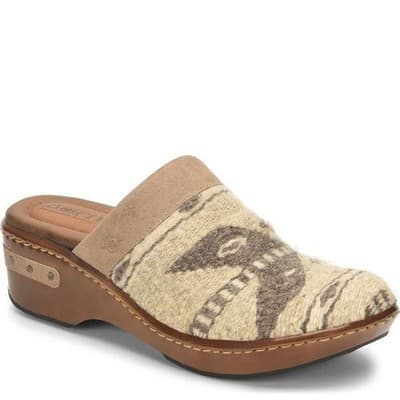 Womens 7 M Born Bandy Taupe Birch Blanket Wool Clogs Shoes Mules - Thumbnail 3