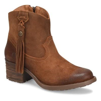 Born Alondra Brown Suede Women's Western Tassle Booties Size 10 - Thumbnail 2
