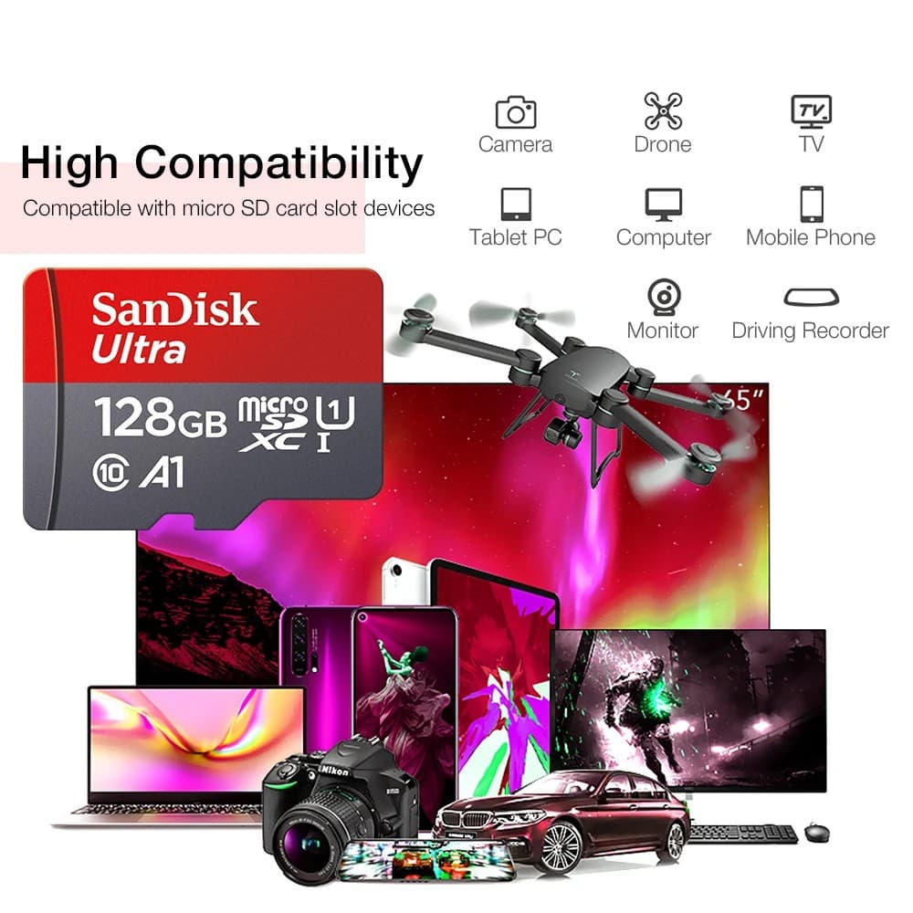 SanDisk micro SDXC 256 Ultra Memory Card UHS-I with Adapter Full HD 150MB/s A1 - Thumbnail 6