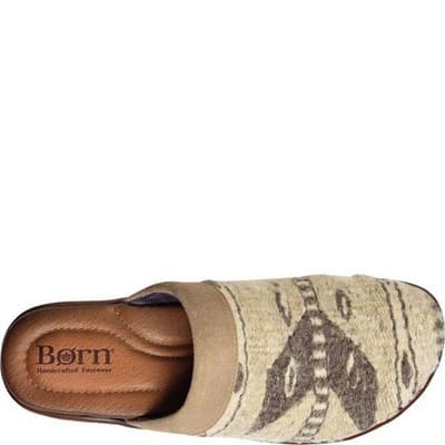 Womens 7 M Born Bandy Taupe Birch Blanket Wool Clogs Shoes Mules - Thumbnail 6