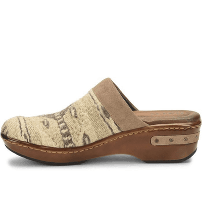 Womens 7 M Born Bandy Taupe Birch Blanket Wool Clogs Shoes Mules - Thumbnail 4