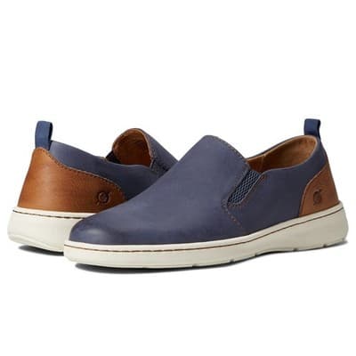 Born Morgan Shoes Men's 8 M Navy/Brown Comfort Slip On Sneakers - Thumbnail 2