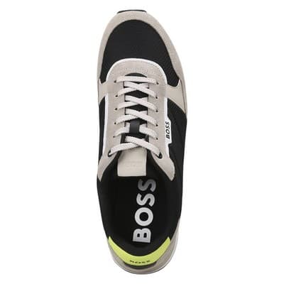 BOSS Kai Retro Style Low Profile Men's Sneaker, Black/Oat, Size 7 M - Thumbnail 5