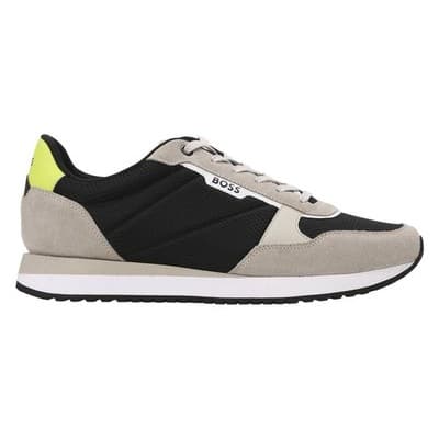 BOSS Kai Retro Style Low Profile Men's Sneaker, Black/Oat, Size 7 M - Thumbnail 2