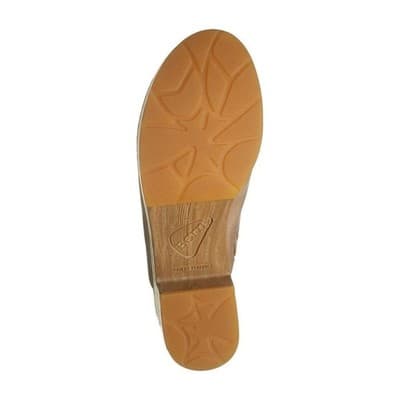 Born Women Size 8 M Pavia Natural Full Grain Leather Heeled Platform Sandals - Thumbnail 6