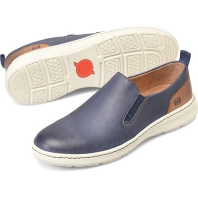 Born Morgan Shoes Men's 8 M Navy/Brown Comfort Slip On Sneakers - Image 1