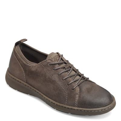 Born Miles Mens Size 9 M Distressed Leather Taupe Mud Distressed Casual Shoes - Thumbnail 3