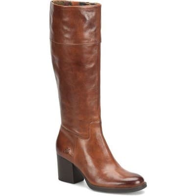 Born Women's Brandy Brown Leather Block Heel Knee High Boot Size 9 M - Thumbnail 2