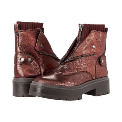 Sam Edelman Womens Linds Ankle Boots Lug Sole Center Zip Moto Leather 8 M - Image 1
