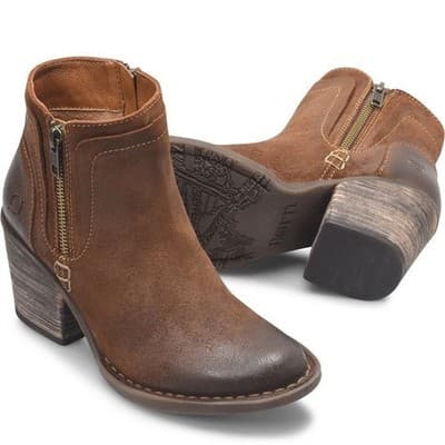 BORN Alana Rustic Distressed Suede Ankle Western Booties Brown Boots Women 6.5 M - Image 1