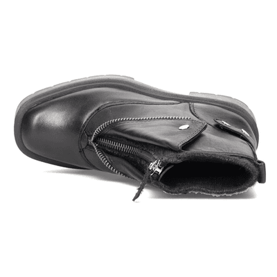 Sam Edelman Womens Linds Ankle Boots Lug Sole Center Zip Black Leather 9.5 M - Thumbnail 5