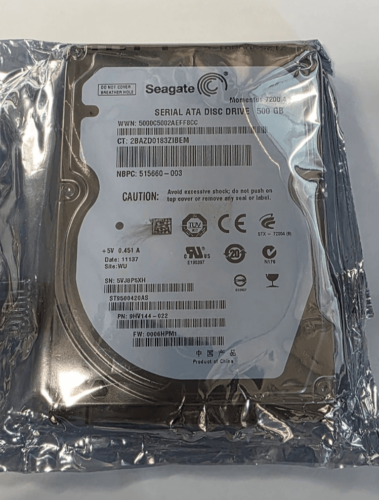 Seagate Momentus 500 GB,Internal,7200 RPM,2.5" (ST905003N3A1AS-RK) Hard Drive - Image 1