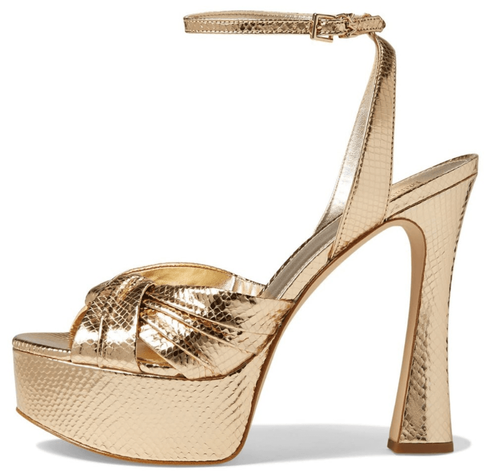 Michael Kors Selena Women Platform Sandal Pale Gold High Heels Pumps Size 8.5 M - Thumbnail 3