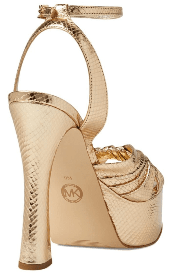 Michael Kors Selena Women Platform Sandal Pale Gold High Heels Pumps Size 8.5 M - Thumbnail 2