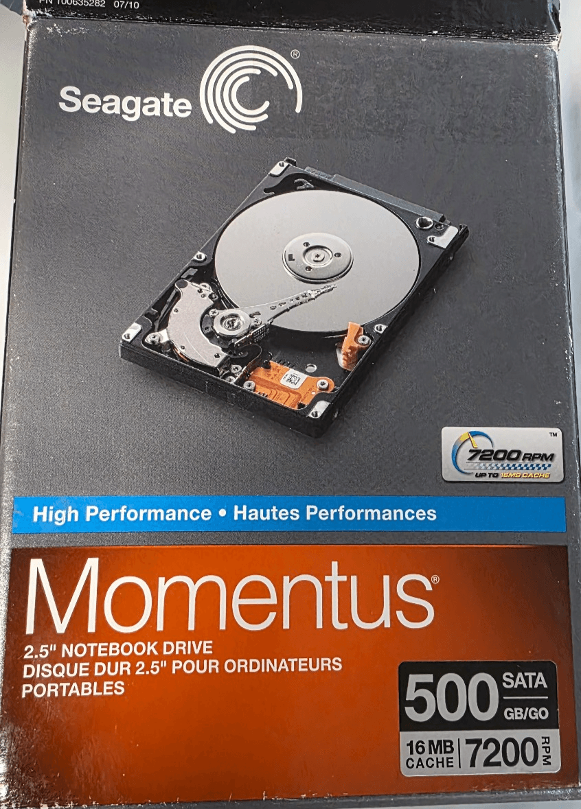 Seagate Momentus 500 GB,Internal,7200 RPM,2.5" (ST905003N3A1AS-RK) Hard Drive - Thumbnail 3