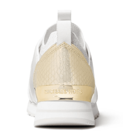 Michael Kors Dash Knit Trainer Sneakers Metallic Stretch Knit Pale Gold Size 9.5 - Thumbnail 5