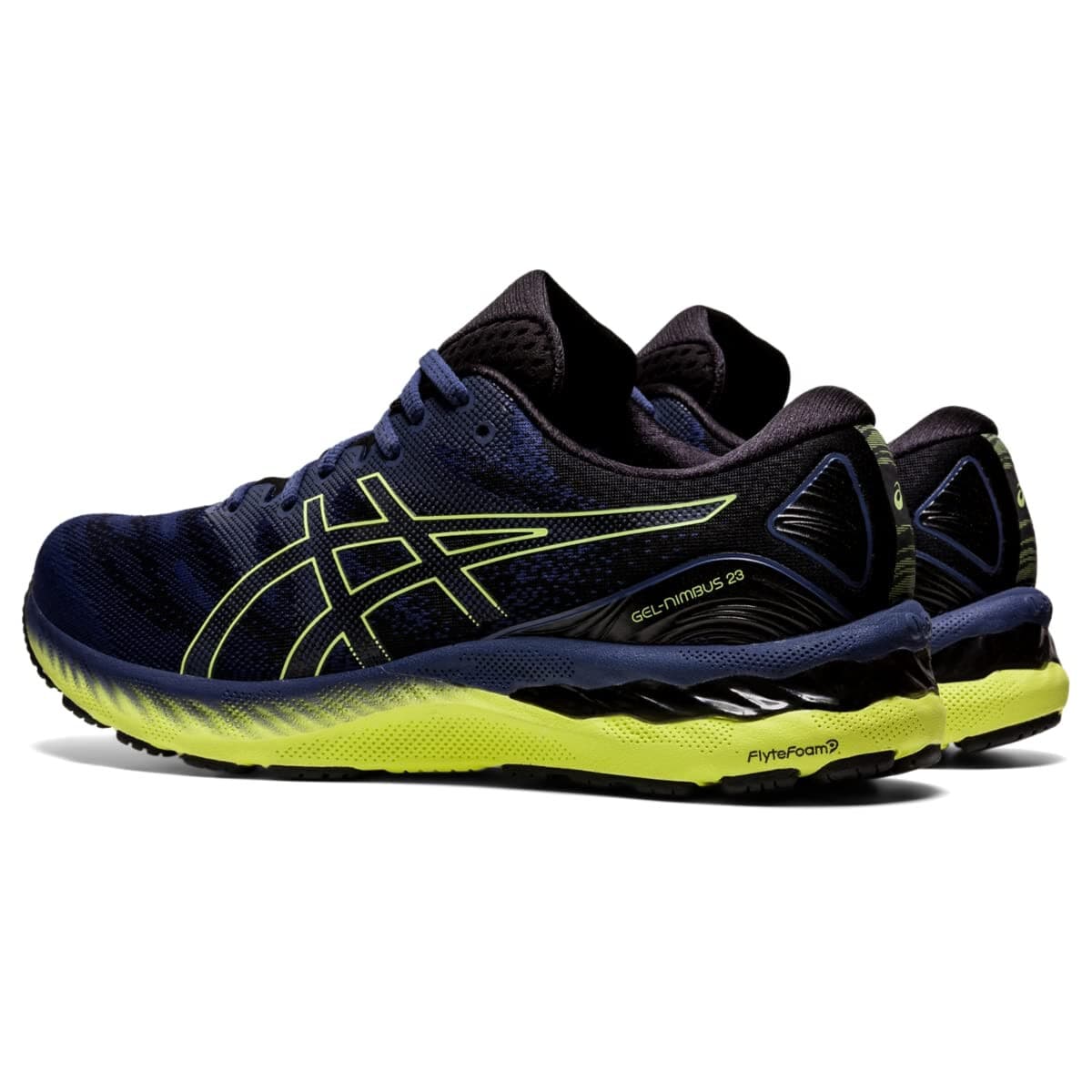 ASICS Men Gel Nimbus 23 Running Shoes Thunder Blue/Glow Yellow 7 B - Thumbnail 4