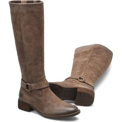 NEW Born Women's Saddler Boots Taupe Distresed Suede Size 7.5 M - Image 1