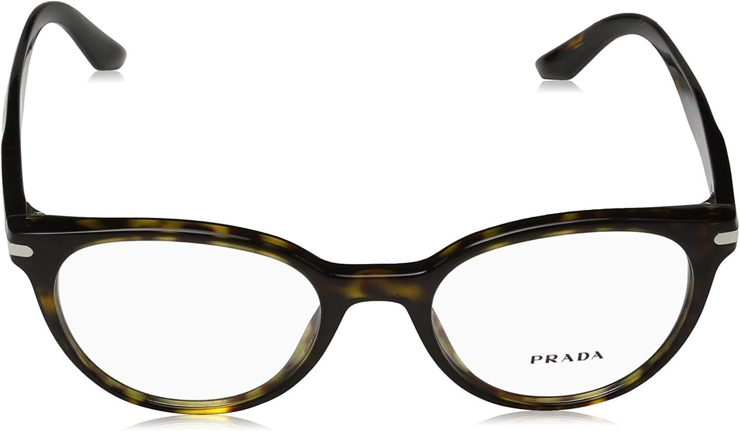 Prada Round Eyeglasses Frames Havana PR07TV 50-19-140 Unisex - Thumbnail 3