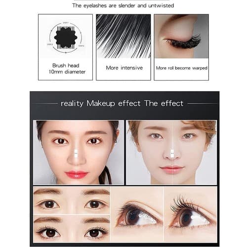 2 PK 4D Pure Silk Fiber Lash Mascara – Ultra Black Volume & Length Thick Lashes - Thumbnail 4