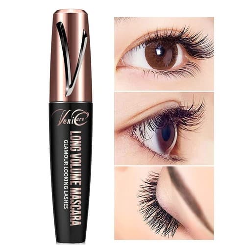 3PK 4D Pure Silk Fiber Lash Mascara – Ultra Black Volume & Length Thick Lashes - Thumbnail 3