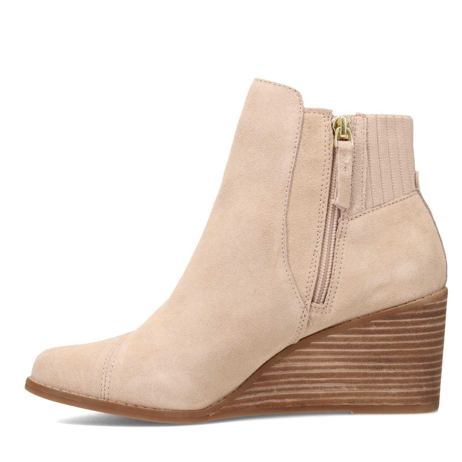 TOMS Women's Sadie Ankle Wedge Suede Booties Sand Suede Size 11 NEW - Thumbnail 3