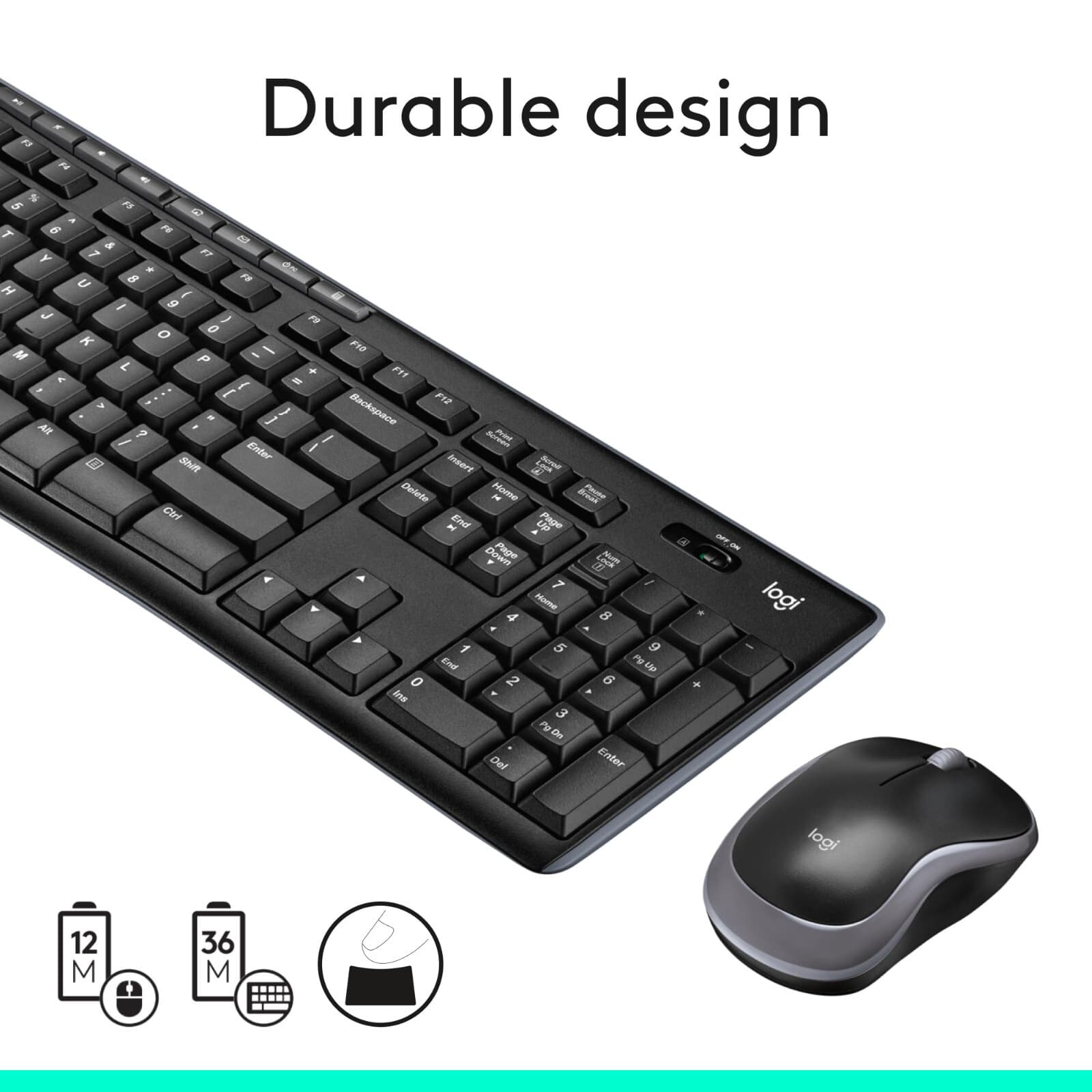 Logitech MK270 Wireless Keyboard And Mouse Combo For Windows, 2.4 GHz Wireless, - Thumbnail 3
