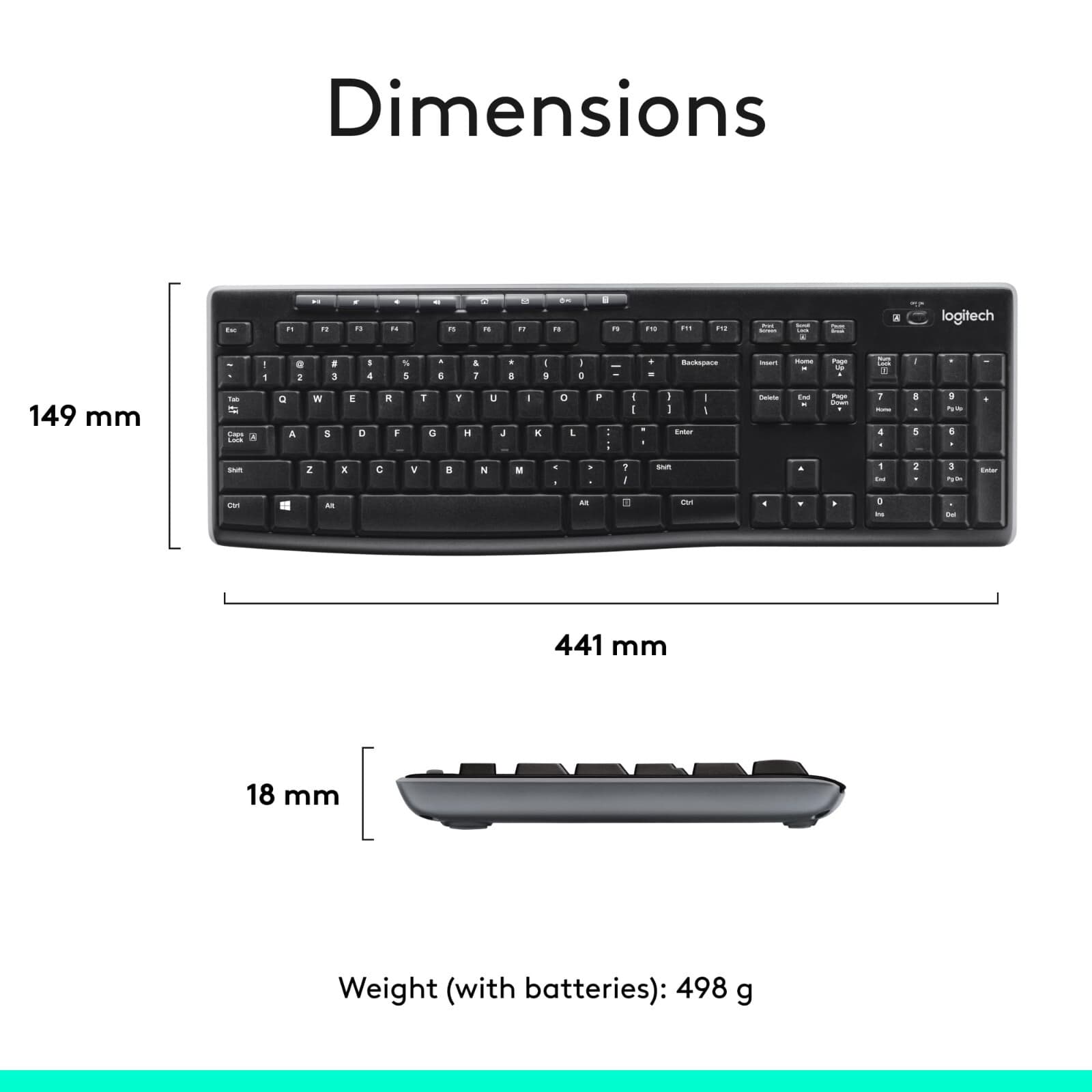 Logitech MK270 Wireless Keyboard And Mouse Combo For Windows, 2.4 GHz Wireless, - Thumbnail 5