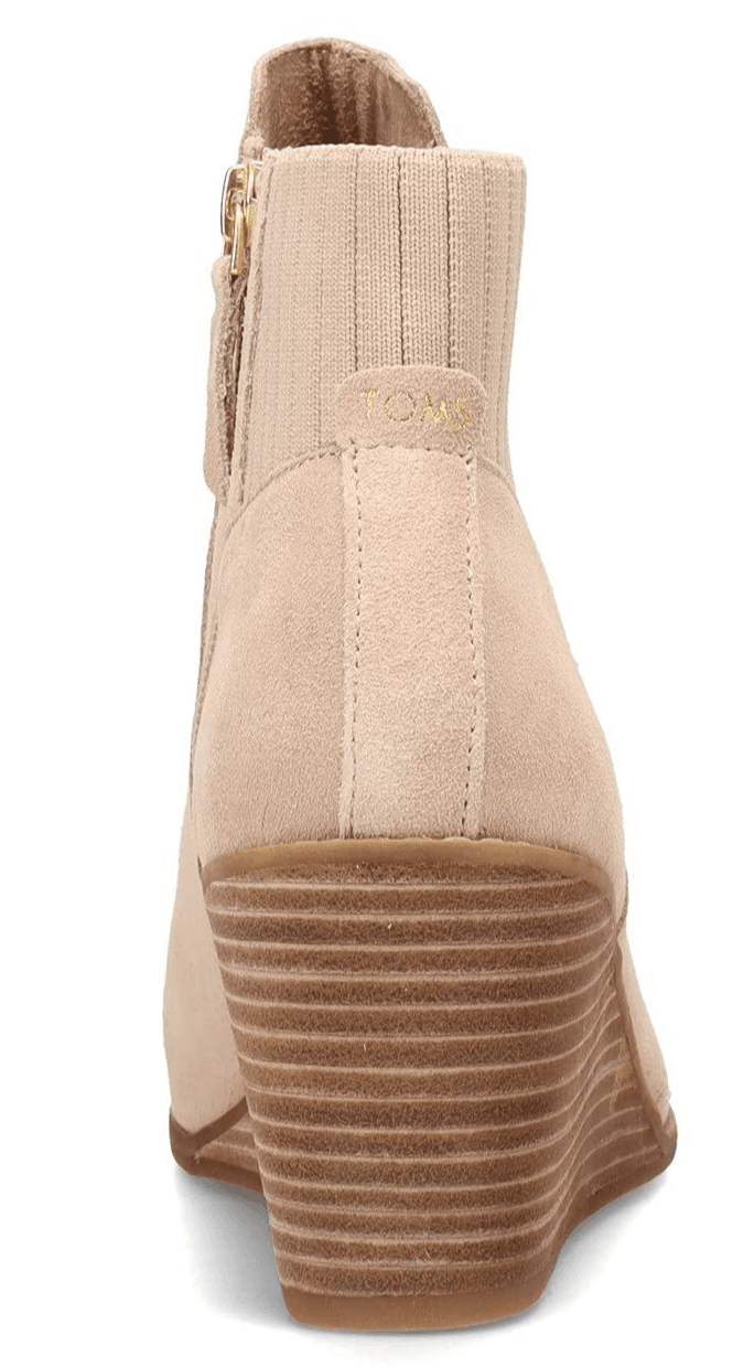 TOMS Women's Sadie Ankle Wedge Suede Booties Sand Suede Size 11 NEW - Thumbnail 7