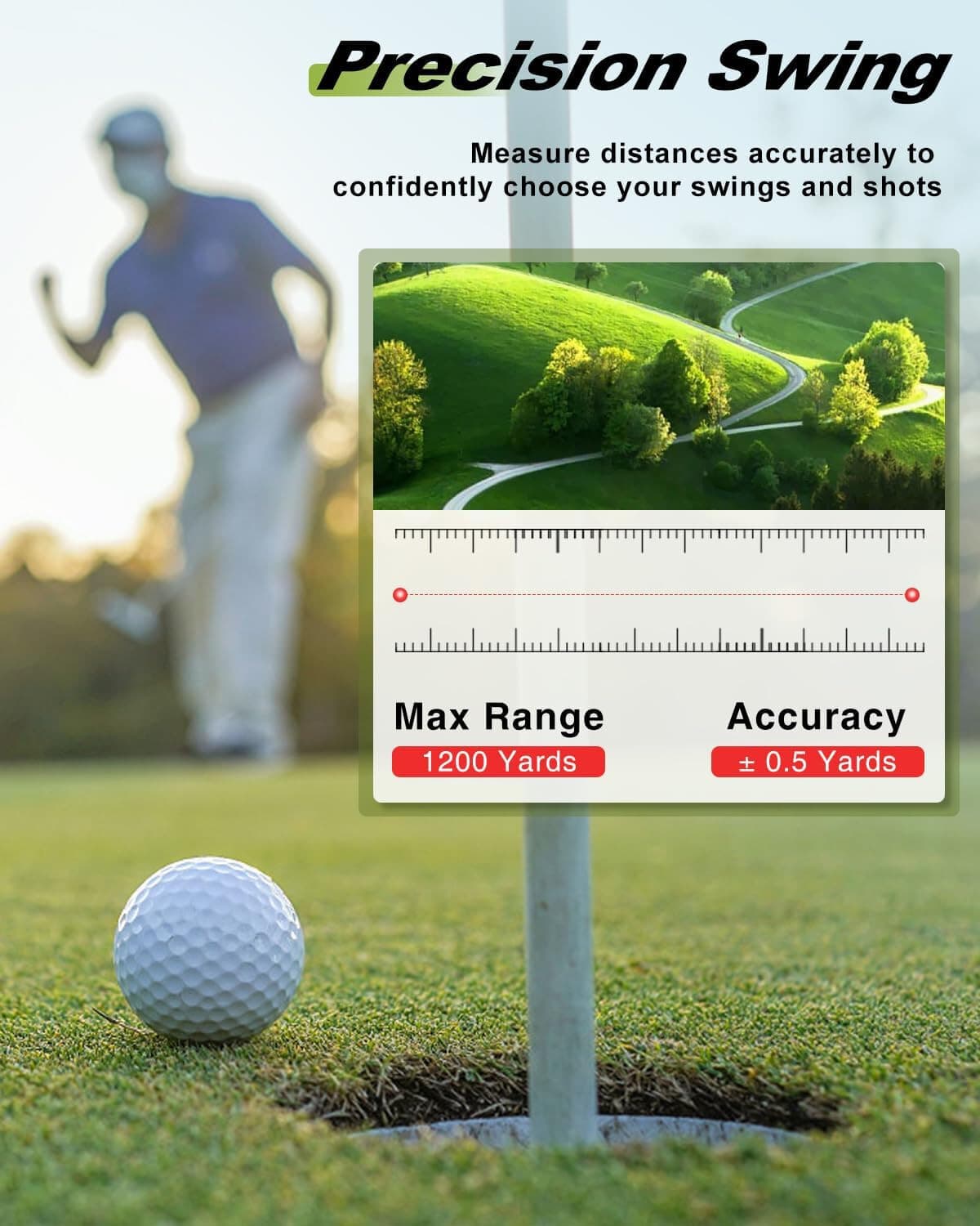 Golf Laser Rangefinder 1000 Yard 7X Laser Range Finder Slope Adjust Rechargeable - Thumbnail 5