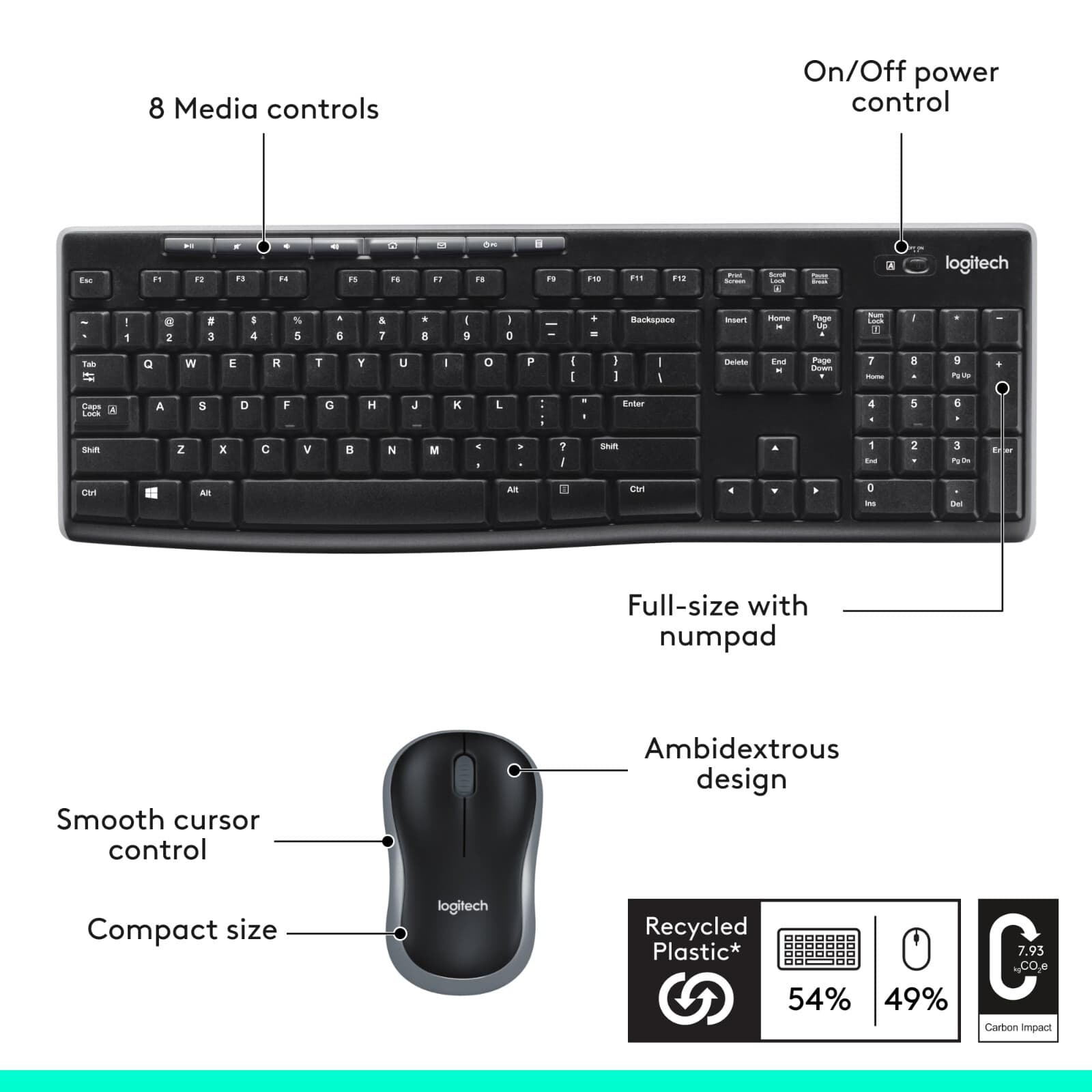 Logitech MK270 Wireless Keyboard And Mouse Combo For Windows, 2.4 GHz Wireless, - Thumbnail 6