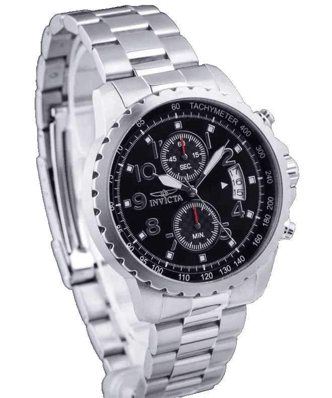Invicta Specialty Men’s Chronograph Quartz Watch 45mm Stainless Steel Black Dial - Image 1