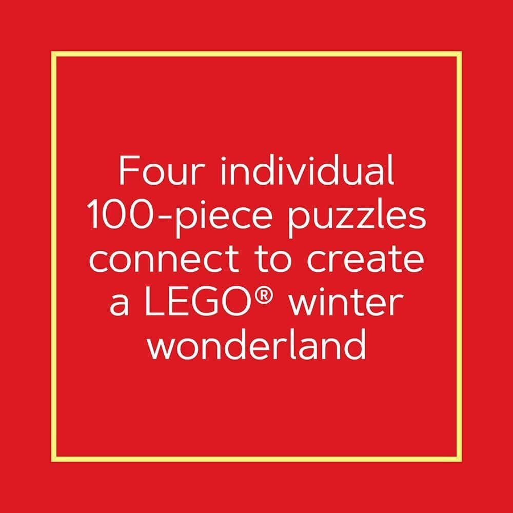 Lego Christmas Train Puzzle: Four Connecting 100-Piece Puzzles (Jigsaw) - Thumbnail 4