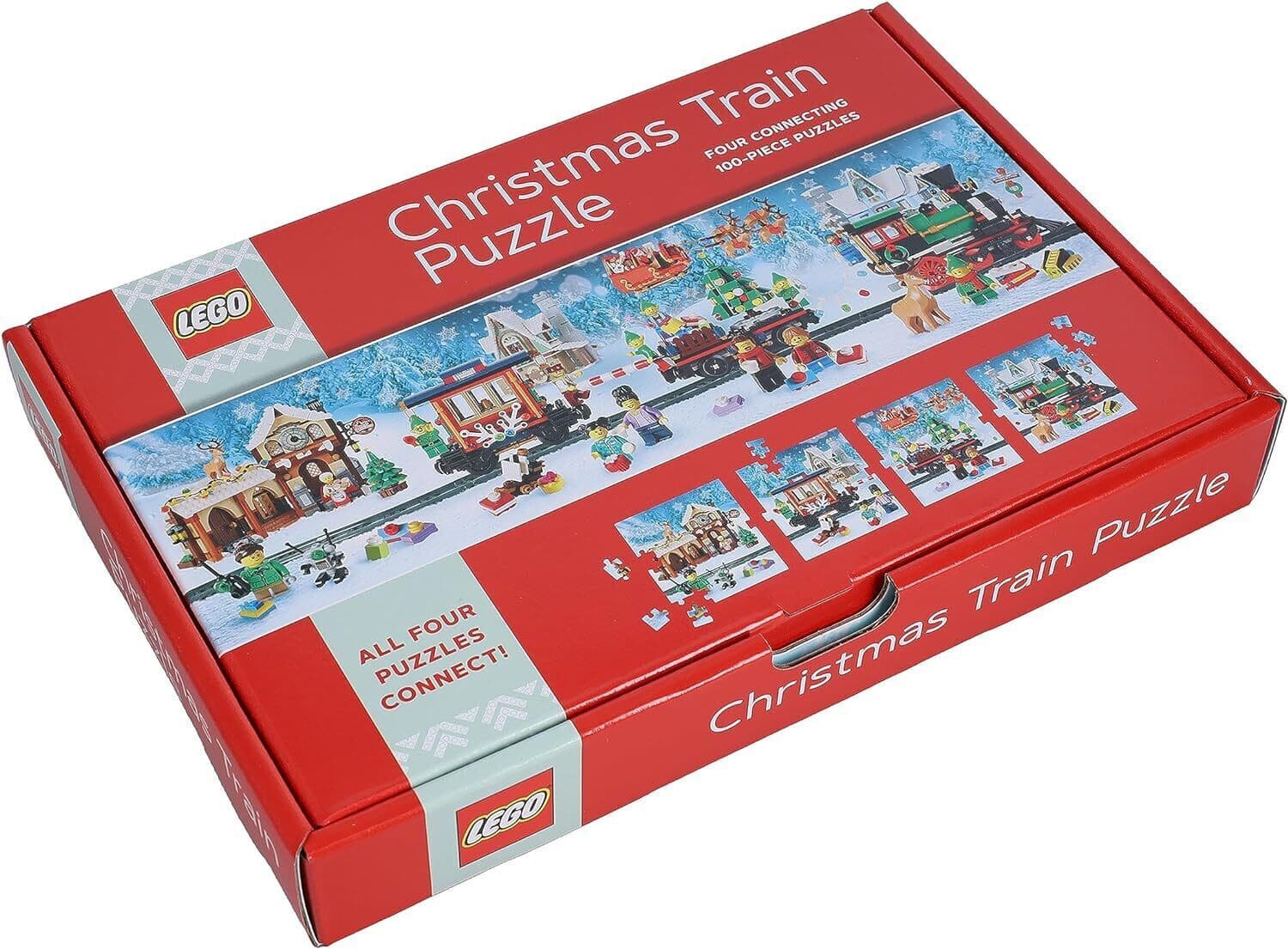 Lego Christmas Train Puzzle: Four Connecting 100-Piece Puzzles (Jigsaw) - Thumbnail 3