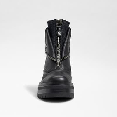 Sam Edelman Womens Linds Ankle Boots Lug Sole Center Zip Black Leather 9.5 M - Thumbnail 6