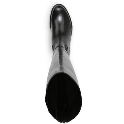NEW Sam Edelman Mikala 9 M Black Leather Riding Knee High Boots Wide Calf Zip - Thumbnail 4