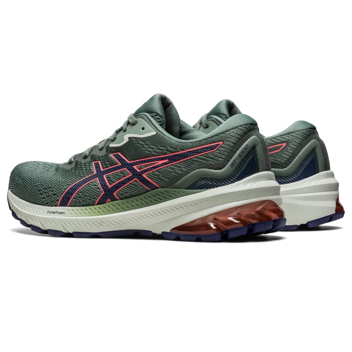 ASICS Women's GT-1000 11 Trail Running Shoes in Nature Bathing/Papaya size 9 B - Thumbnail 4