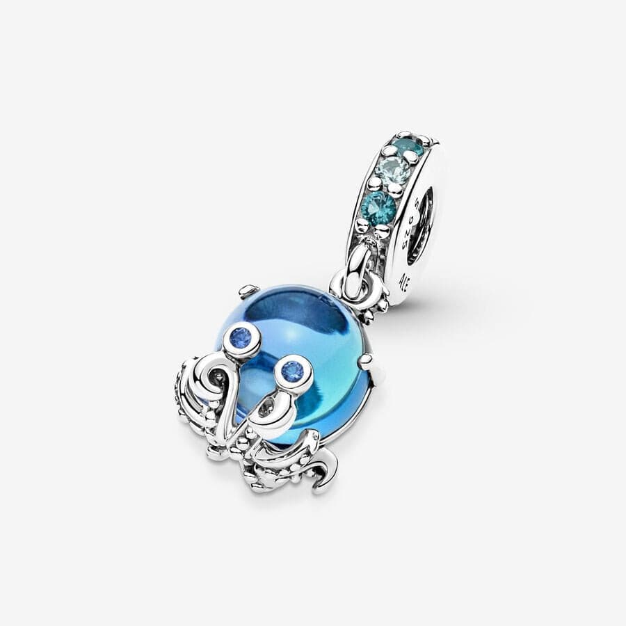 Authentic Pandora #791694C01 Murano Glass Cute Octopus Dangle Charm - Thumbnail 4