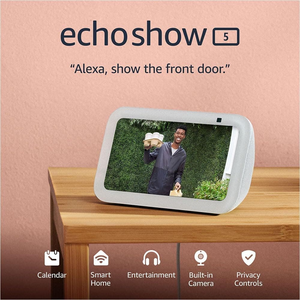 Amazon Echo Show 5 3rd Gen Alexa 5.5" Display 2x the bass and clearer White - Thumbnail 4