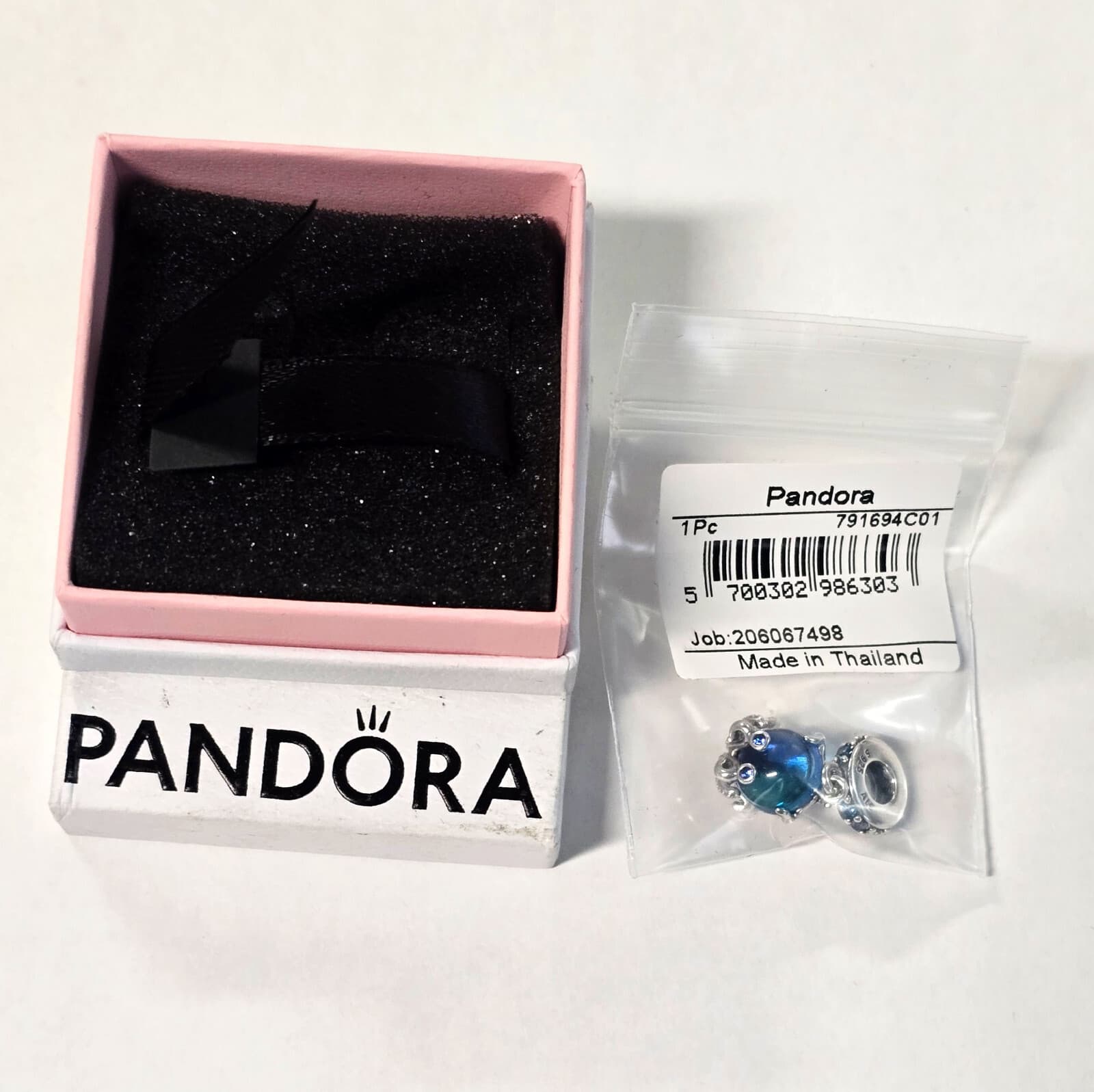 Authentic Pandora #791694C01 Murano Glass Cute Octopus Dangle Charm - Thumbnail 5