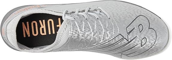 New Balance Kids Silver/Grey/Copper Furon Dispatch Turf V7 Soccer Shoe size 5 - Thumbnail 4