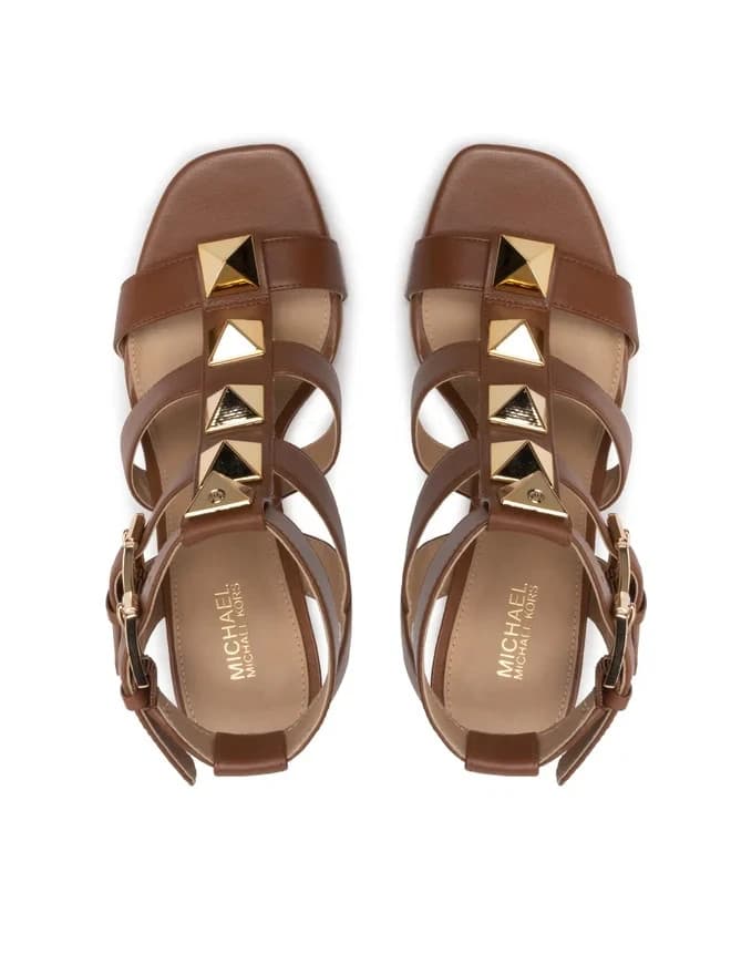 Michael Kors Wren Studded Leather Pyramid Block-heel Gladiator Sandals Sz 5.5 - Thumbnail 5